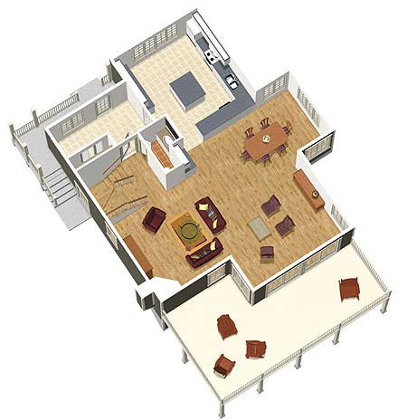 Plan 80745PM: Sloping Lot Beauty - Floor Plan - Main Level - Country, Mountain, Vacation