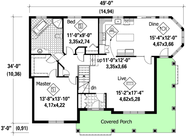 Plan 80751PM: Stately Southern Home Plan - Floor Plan - Main Level - Southern, Traditional