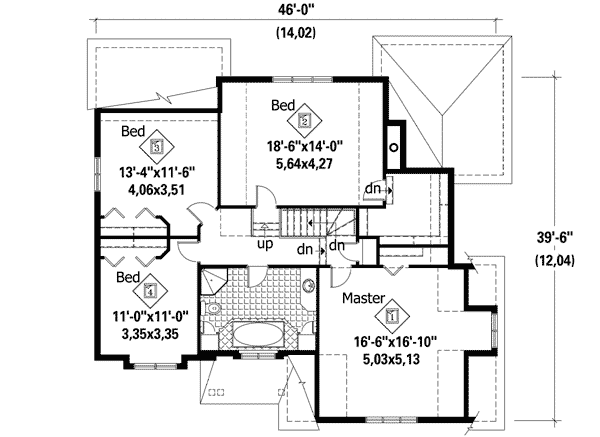 Plan 80752PM: Attractive Home Plan with Sunporch - Floor Plan - 2nd Floor - European, Traditional
