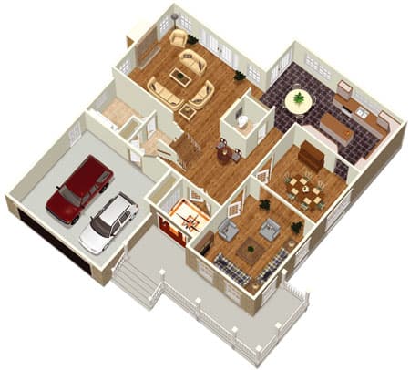 Plan 80754PM: 4 Bedroom Farmouse With Stone Facade - Floor Plan - Main Level - Farmhouse, Traditional