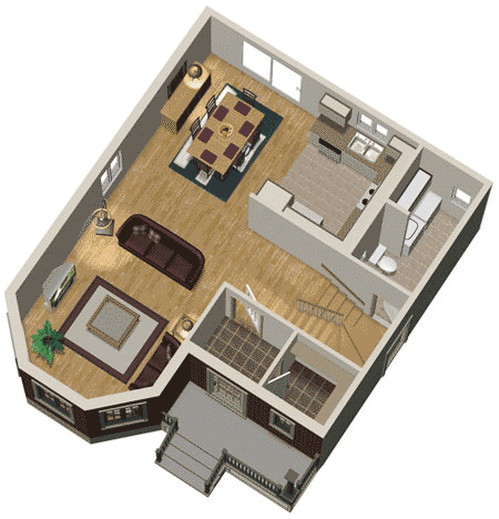 Plan 80757PM: Narrow Lot 2 Story Victorian House Plan - Floor Plan - Main Level - Victorian