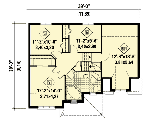 Plan 80764PM: Media Room Over Garage - Floor Plan - 2nd Floor - Traditional