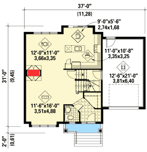Plan 80765PM: Media Room - Floor Plan - Main Level - Traditional