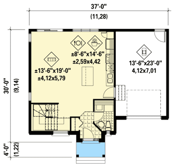 Plan 80767PM: Contemporary Styling - Floor Plan - Main Level - Contemporary