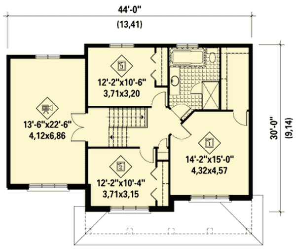Plan 80769PM: Prairie Styling - Floor Plan - 2nd Floor - Northwest, Prairie