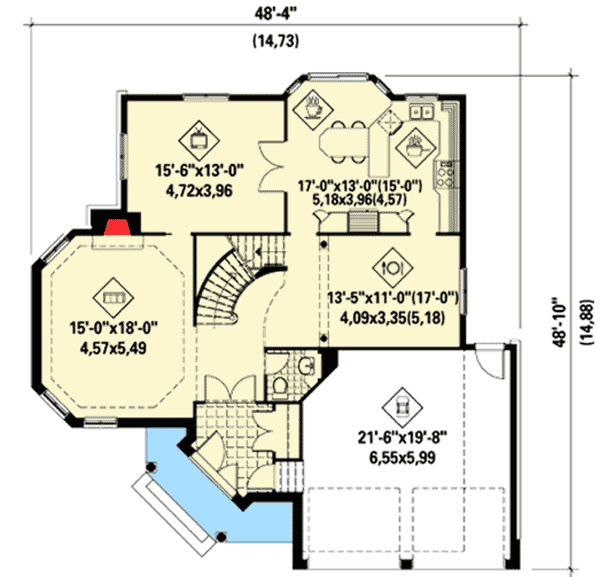 Plan 80771PM: Northwest Home with Interesting Features - Floor Plan - Main Level - European, Northwest