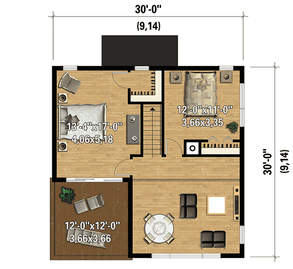 Plan 80773PM: Contemporary Plan with Second Floor Deck - Floor Plan - 2nd Floor - Contemporary, Vacation