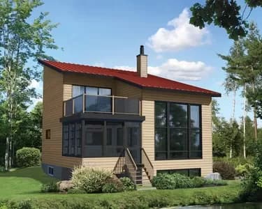 Contemporary Plan with Second Floor Deck