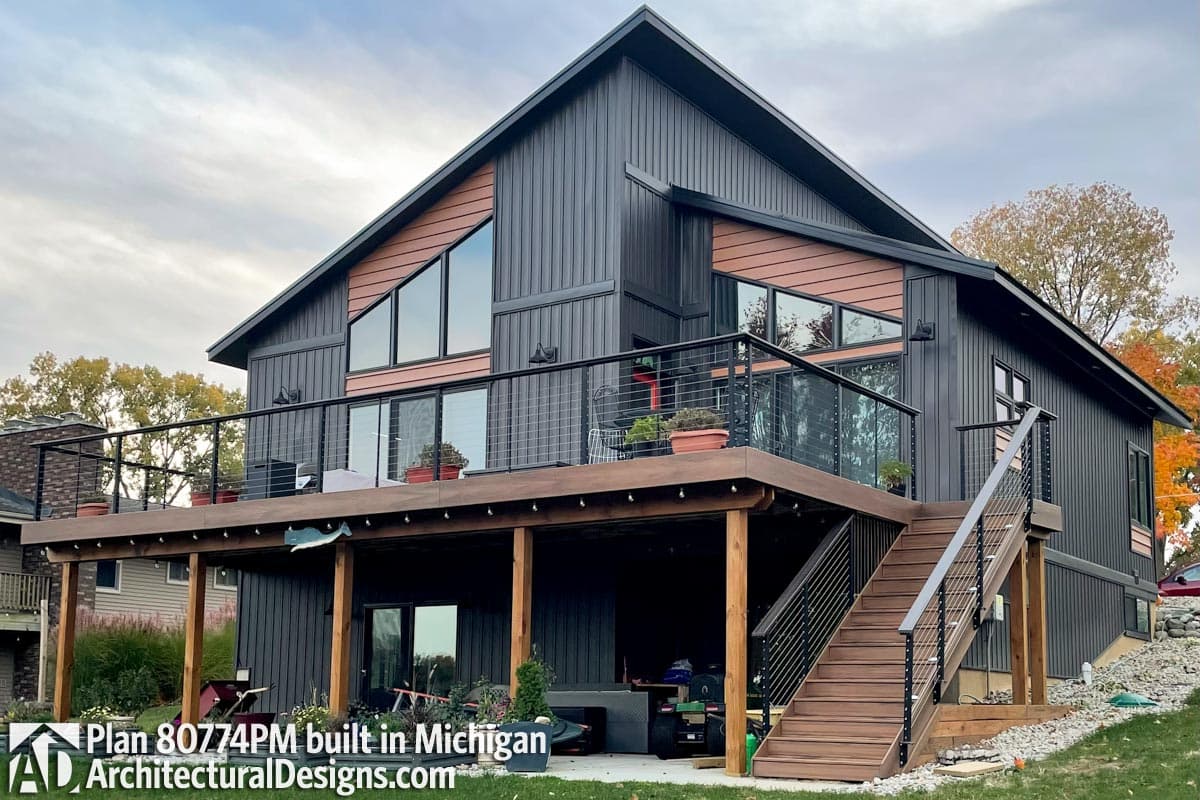 Plan 80774PM: Contemporary Vacation Getaway - Image #4 - Contemporary, Cottage, Mid Century Modern, Modern, Vacation