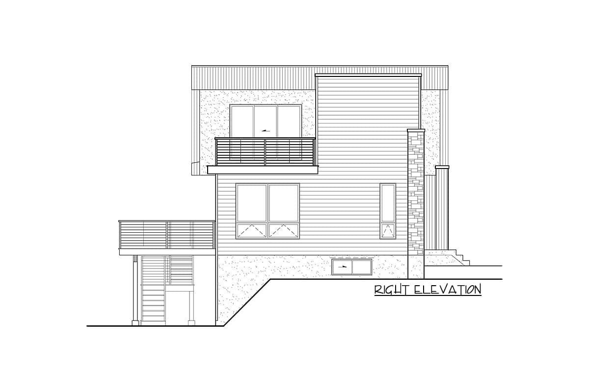 Plan 80776PM: Contemporary House Plan with Master Deck - Image #5 - Contemporary, Modern