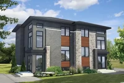 Modern Duplex House Plan with 1304 Square Foot Units