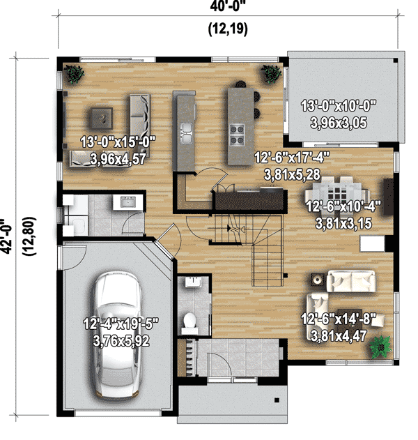 Plan 80782PM: Dynamic Contemporary House Plan - Floor Plan - Main Level - Contemporary, Modern