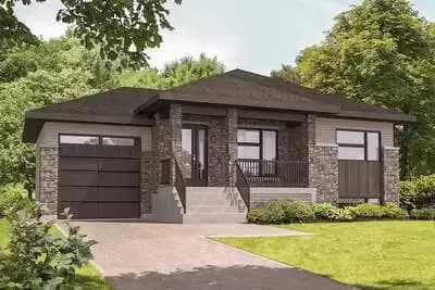 Split Level Starter Contemporary House Plan