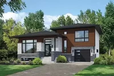 Split Level Contemporary House Plan