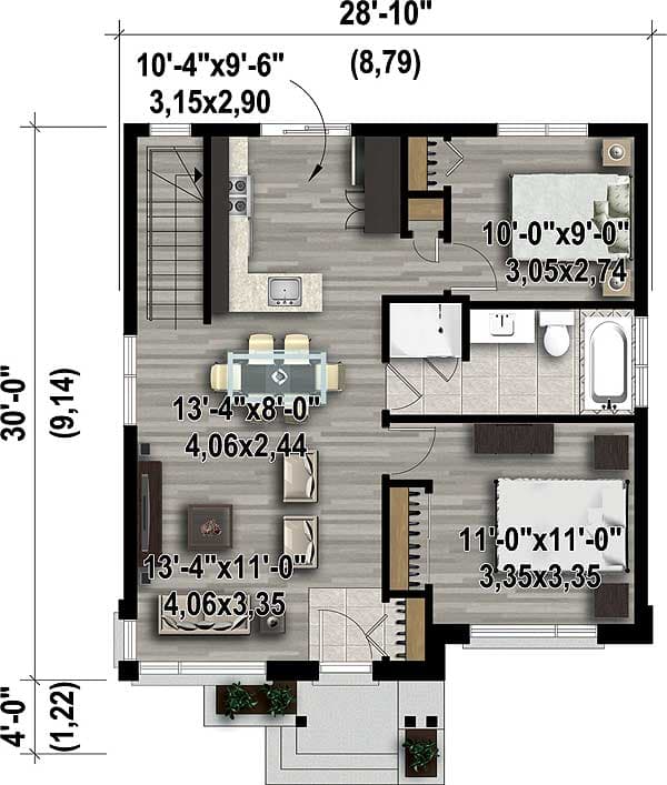 Plan 80795PM: Petite Contemporary House Plan - Floor Plan - Main Level - Contemporary