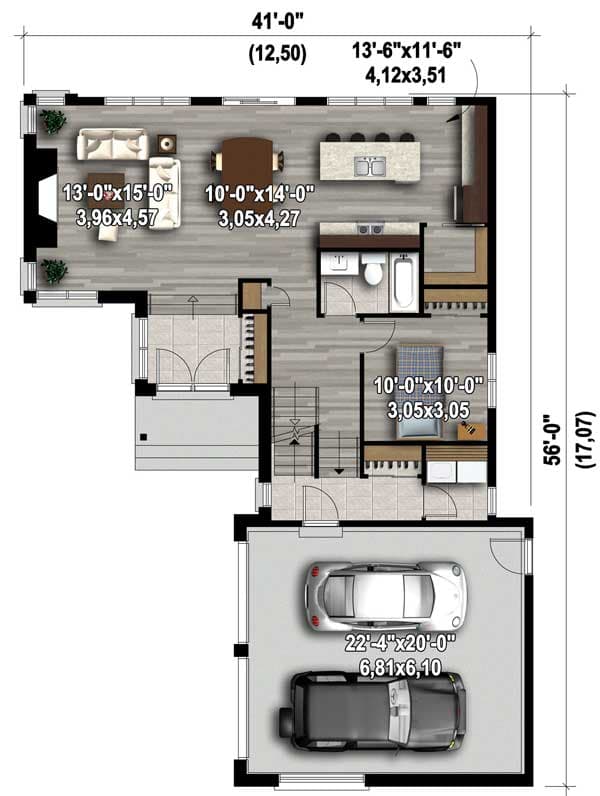 Plan 80800PM: Attractive 3 Bed Contemporary House Plan - Floor Plan - Main Level - Contemporary
