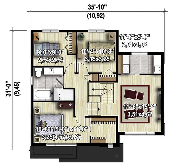 Plan 80804PM: Split Level Contemporary House Plan - Floor Plan - 2nd Floor - Contemporary, Modern