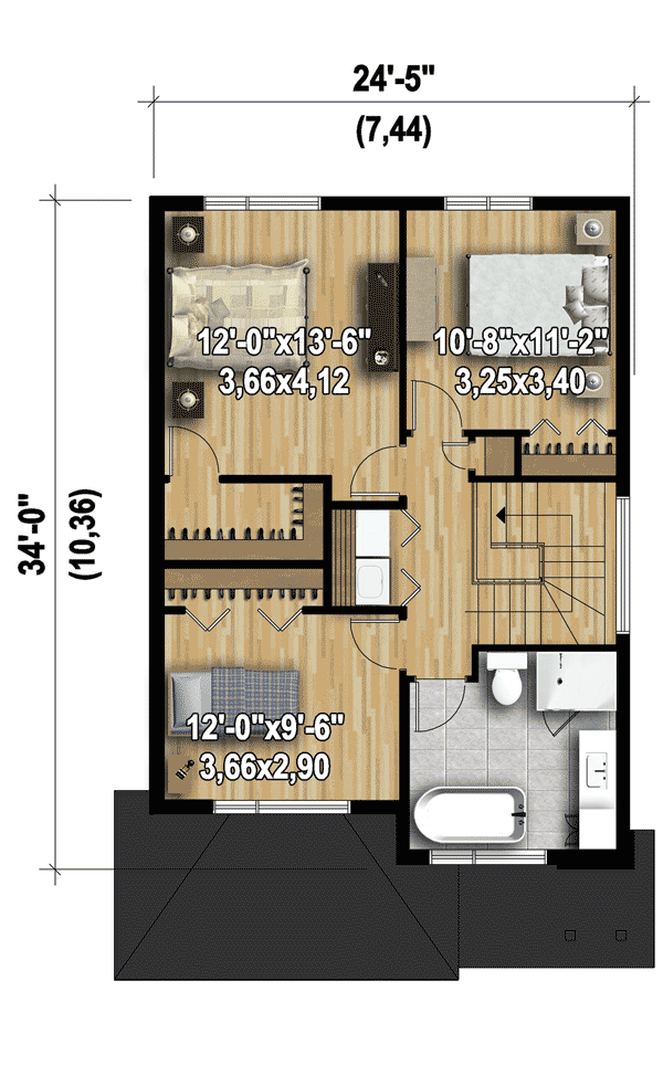 Plan 80809PM: Tall and Narrow - Floor Plan - 2nd Floor - Contemporary