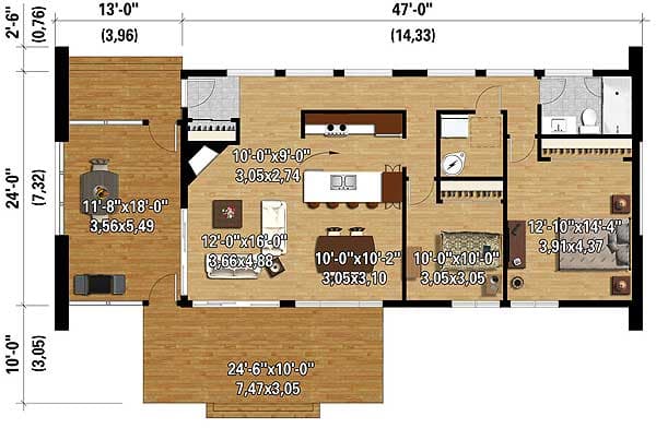 Plan 80811PM: Ranch  Style Contemporary - Floor Plan - Main Level - Contemporary, Mid Century Modern, Modern