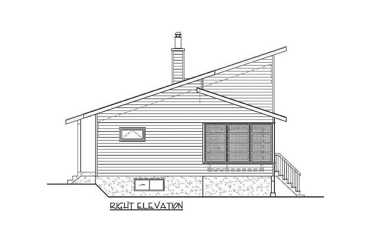 Plan 80815PM: One Bedroom Contemporary Getaway - Image #4 - Cabin, Contemporary, Mid Century Modern, Modern, Vacation