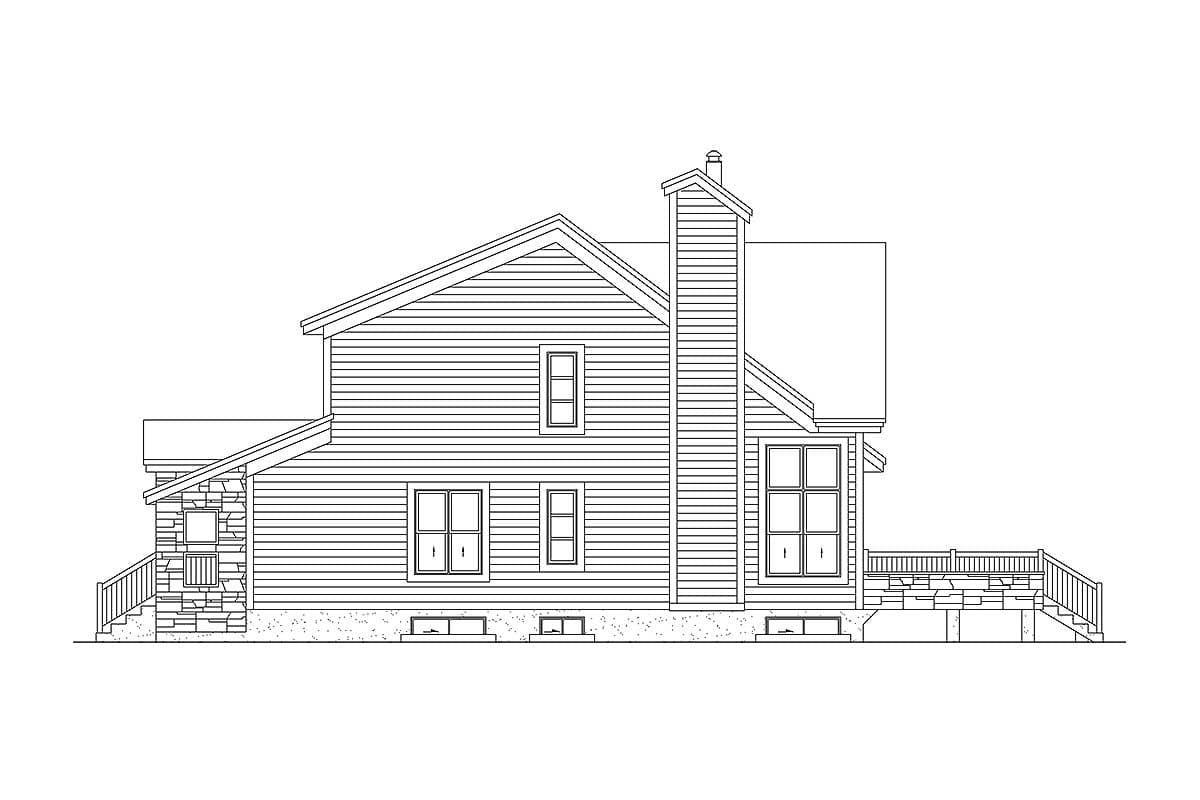 Plan 80817PM: 2-Story Cottage with 3-Season Screened Porch - Image #5 - Cottage, Country, Mountain, Rustic, Vacation