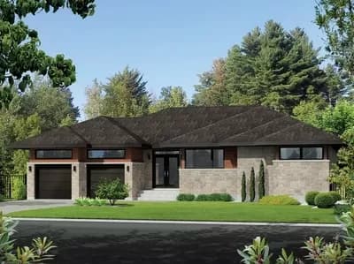 One Level Prairie Style House Plan