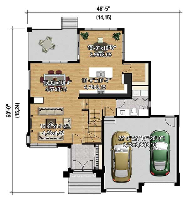 Plan 80840PM: Multi-Level Modern House Plan - Floor Plan - Main Level - Modern, Northwest