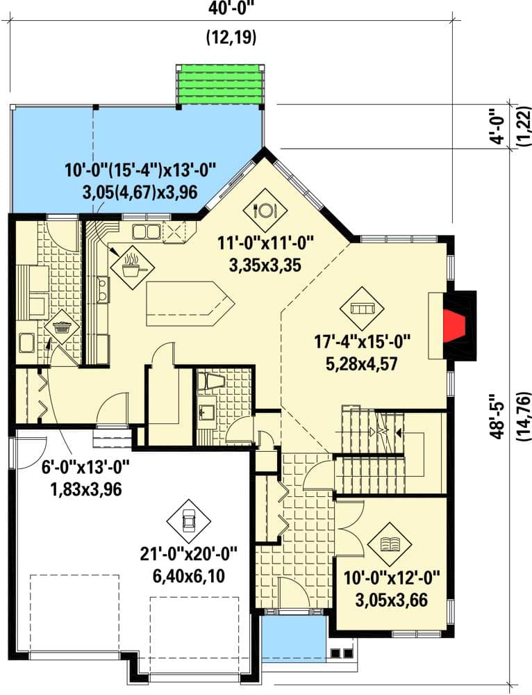 Plan 80844PM: Northwest House Plan with Balcony Overlook - Floor Plan - Main Level - Northwest