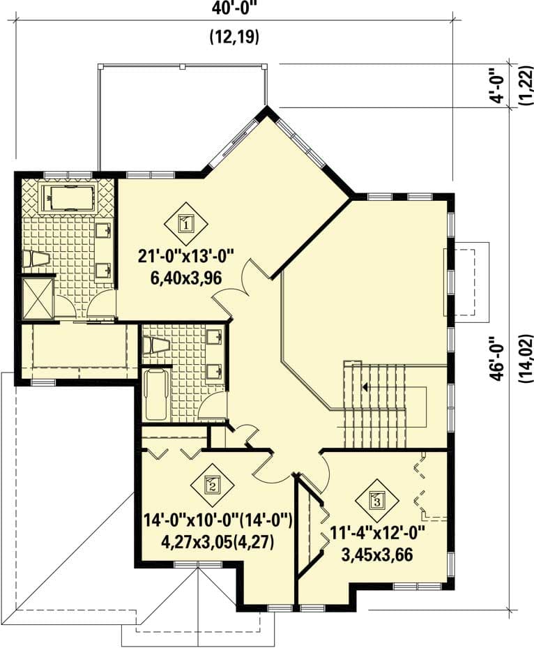 Plan 80844PM: Northwest House Plan with Balcony Overlook - Floor Plan - 2nd Floor - Northwest