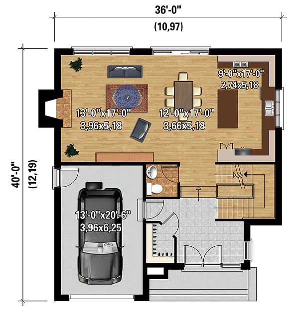 Plan 80847PM: Two-Story Northwest House Plan - Floor Plan - Main Level - Contemporary, Northwest