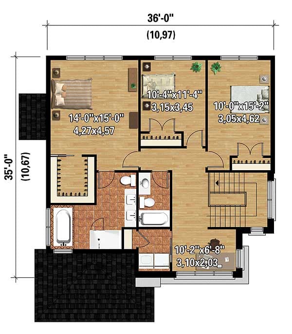 Plan 80847PM: Two-Story Northwest House Plan - Floor Plan - 2nd Floor - Contemporary, Northwest