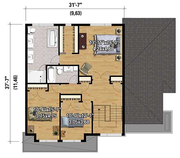 Plan 80851PM: Two-Story Contemporary House Plan - Floor Plan - 2nd Floor - Contemporary, Modern