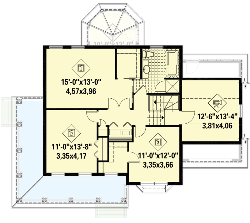 Plan 80853PM: Traditional Two-Story with Wrap-Around Porch - Floor Plan - 2nd Floor - Traditional