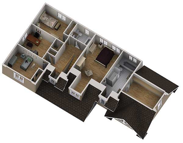 Plan 80857PM: Craftsman House Plan with In-Law Accommodations - Floor Plan - 2nd Floor - Craftsman, Northwest
