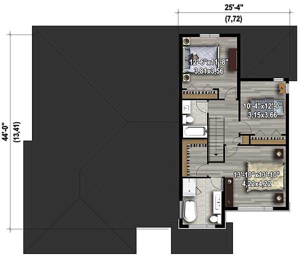 Plan 80858PM: Contemporary With In-Law Apartment - Floor Plan - 2nd Floor - Contemporary