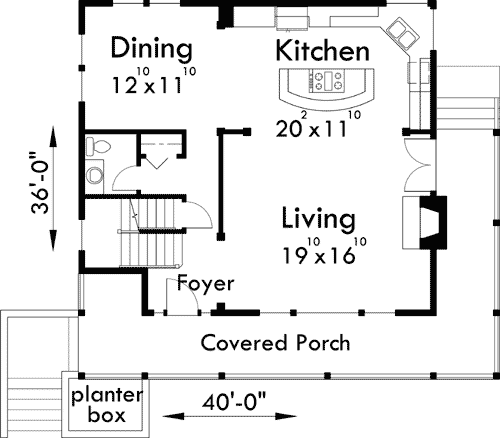 Plan 8131LB: For the Front Sloping Lot - Floor Plan - Main Level - Country, Northwest