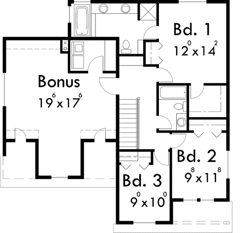 Plan 8132LB: Creative Craftsman with Optional Upstairs - Floor Plan - 2nd Floor - Craftsman, Northwest