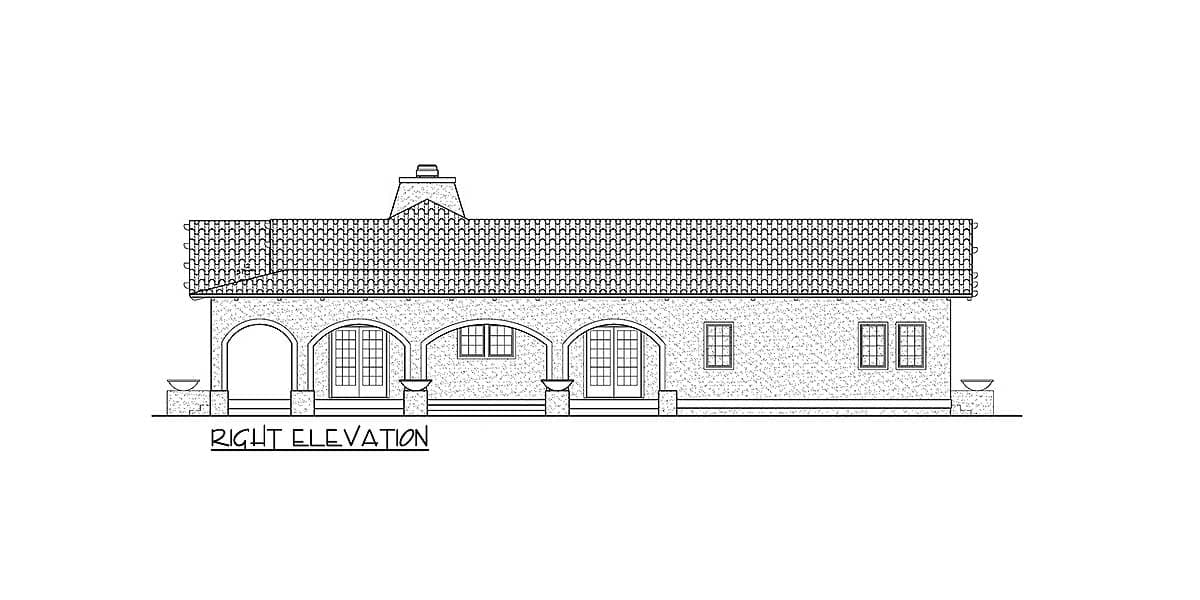 Plan 81384W: Open Courtyard Dream Home Plan - Image #5 - Adobe , Florida-Style, Mediterranean, Southwest, Spanish