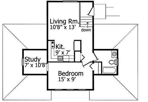 Plan 81414W: 3 Car Detached Garage Outbuilding Plan - Floor Plan - 2nd Floor - Carriage