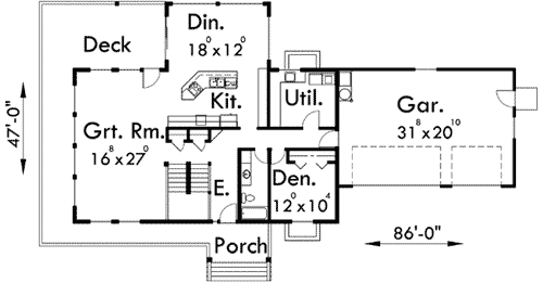 Plan 8142LB: Superior Vacation Home Design - Floor Plan - Main Level - Contemporary, Mountain, Vacation