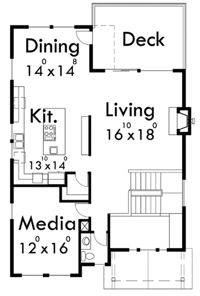 Plan 8147LB: 2-Story House Plan with Kitchen and Living Room Upstairs and a Drive Under Garage - 2471 Sq Ft - Floor Plan - 2nd Floor - Craftsman, Northwest