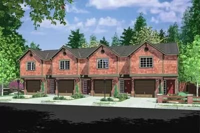 Four Unit House Plan with Two Beds