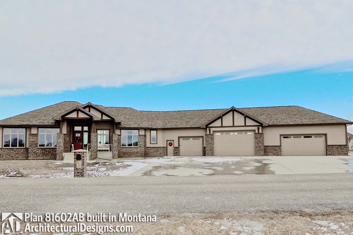 build gallery item - House Plan 81602AB comes to life in Montana!