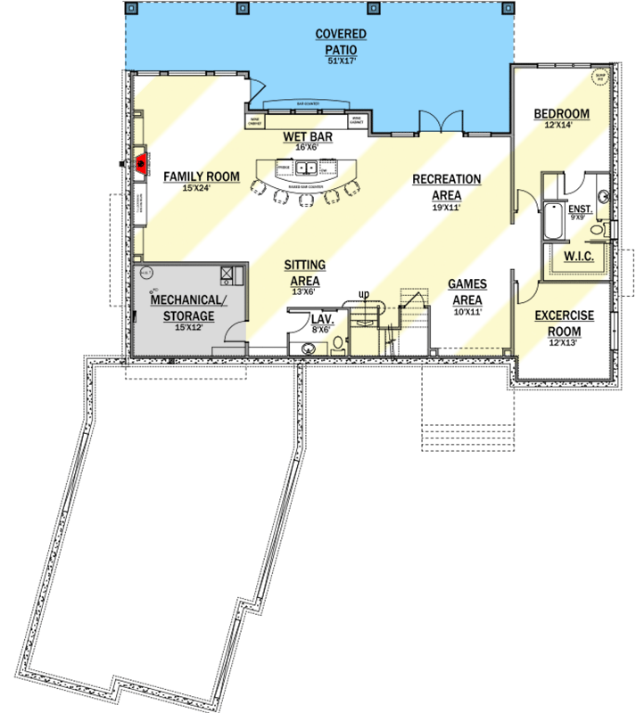 Plan 81604AB: European Home Plan with Lower Level - Floor Plan - Optional Finished Lower Level - European, New American