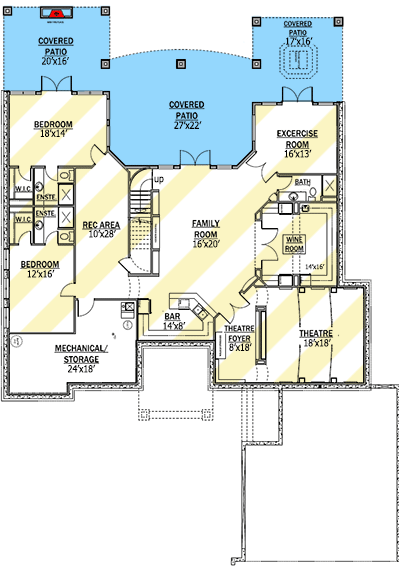 Plan 81605AB: Designed for Entertaining - Floor Plan - Optionally Finished Lower Level - Craftsman, Northwest