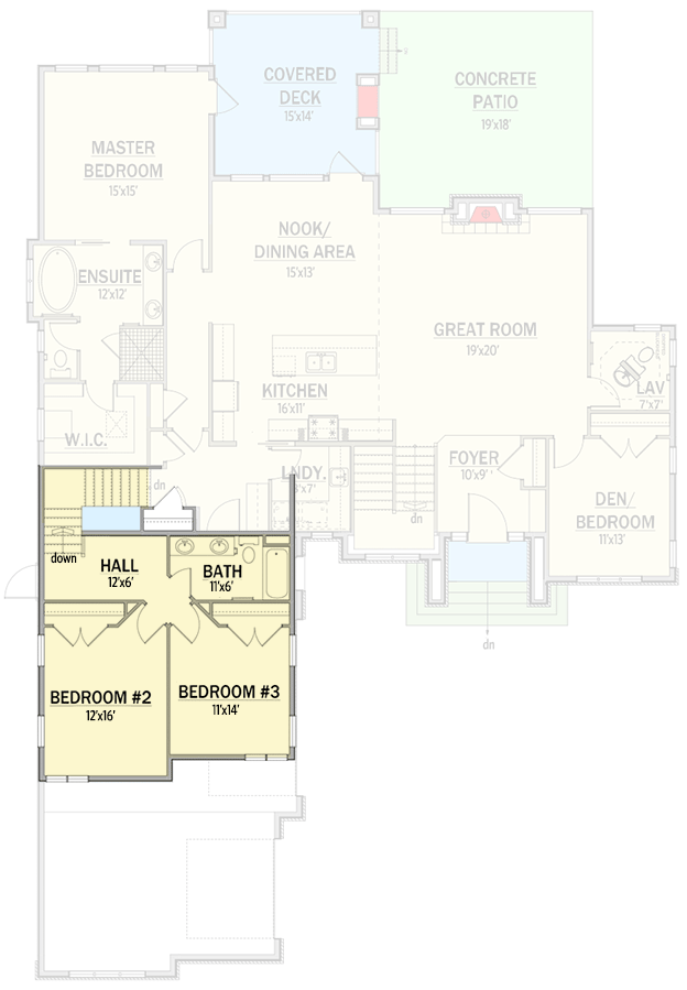 Plan 81609AB: Expandable Transitional House Plan with Flex Room and an Optional Finished Lower Level - Floor Plan - 2nd Floor - European, Transitional