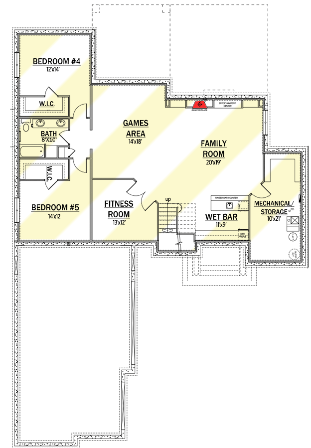 Plan 81609AB: Expandable Transitional House Plan with Flex Room and an Optional Finished Lower Level - Floor Plan - Optional Lower Level - European, Transitional