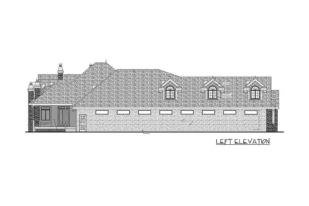 Plan 81610AB: Luxury-filled House Plan with Upstairs Game and Theater Rooms - Image #4 - European, Northwest