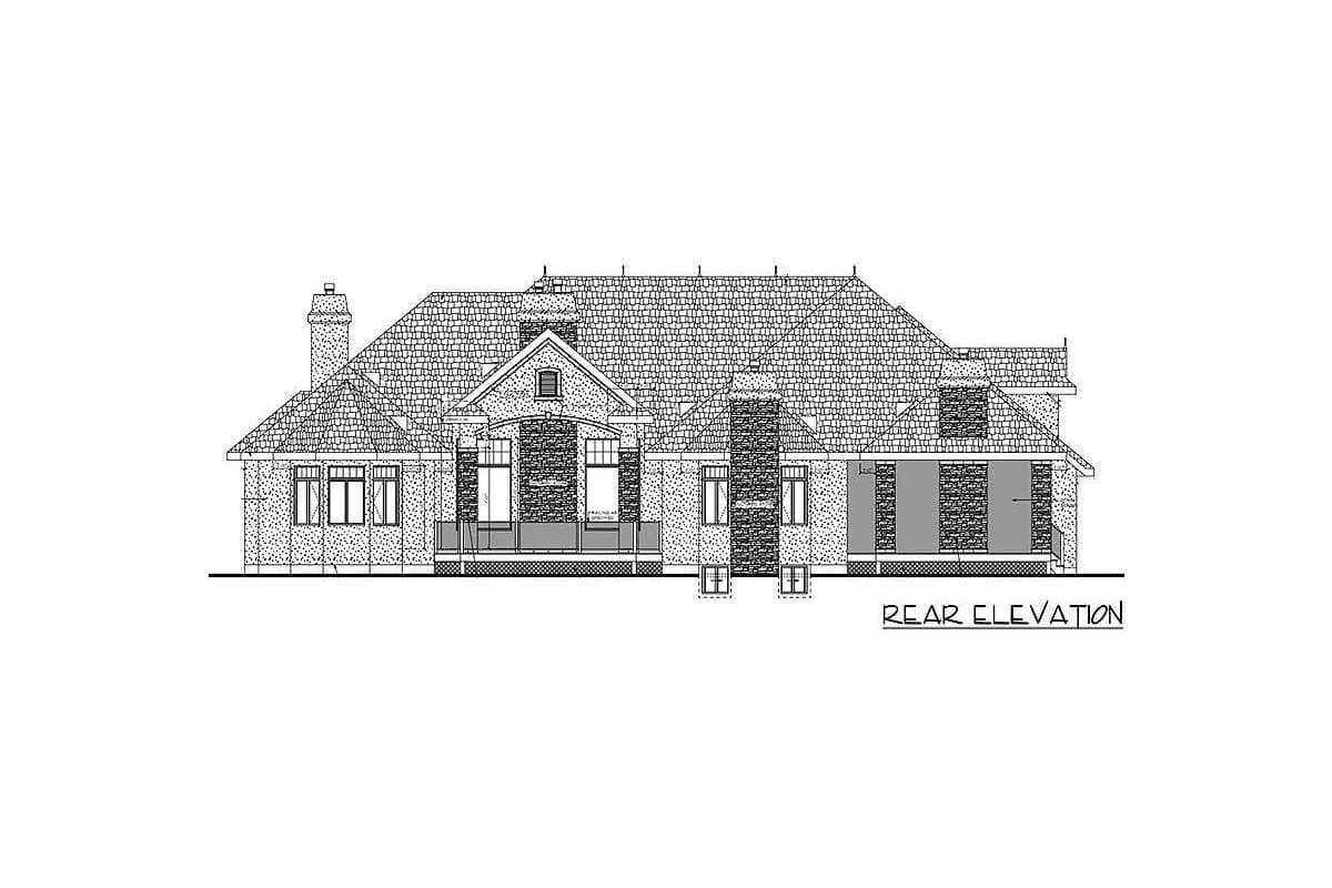 Plan 81610AB: Luxury-filled House Plan with Upstairs Game and Theater Rooms - Image #5 - European, Northwest
