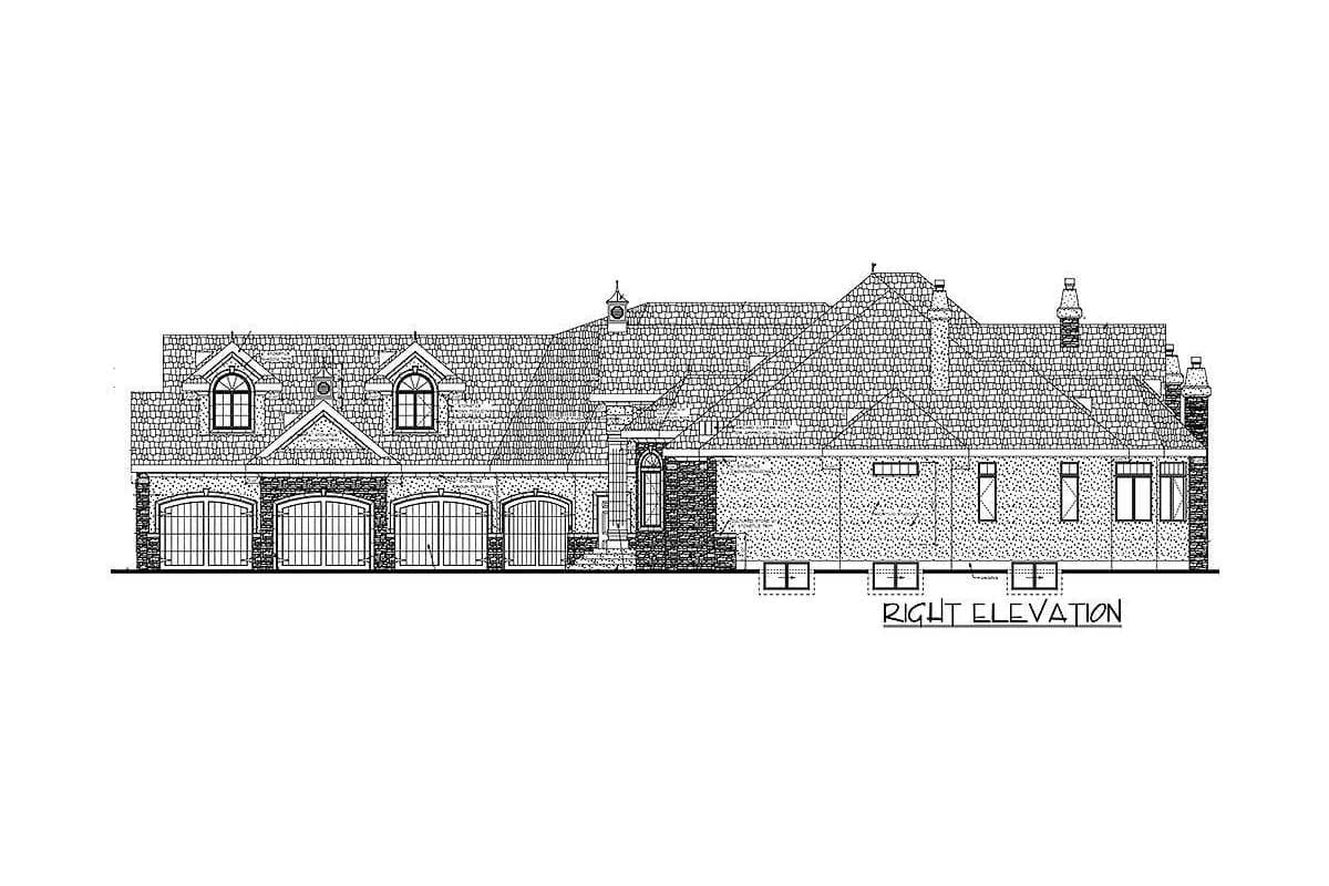 Plan 81610AB: Luxury-filled House Plan with Upstairs Game and Theater Rooms - Image #6 - European, Northwest